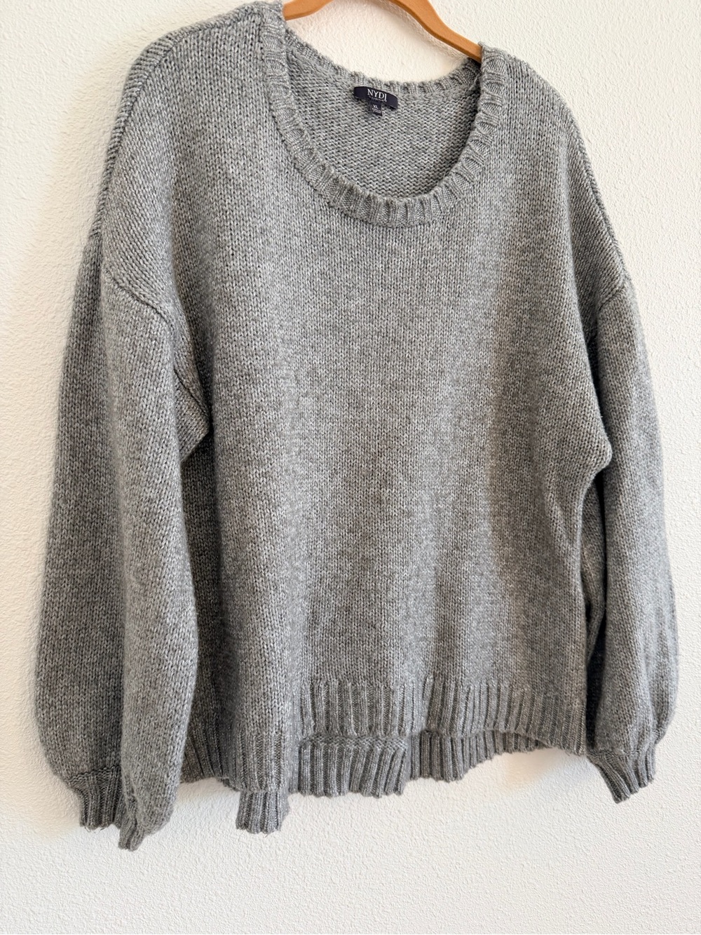 NYDJ Gray Sparkling Silver Sweater XL